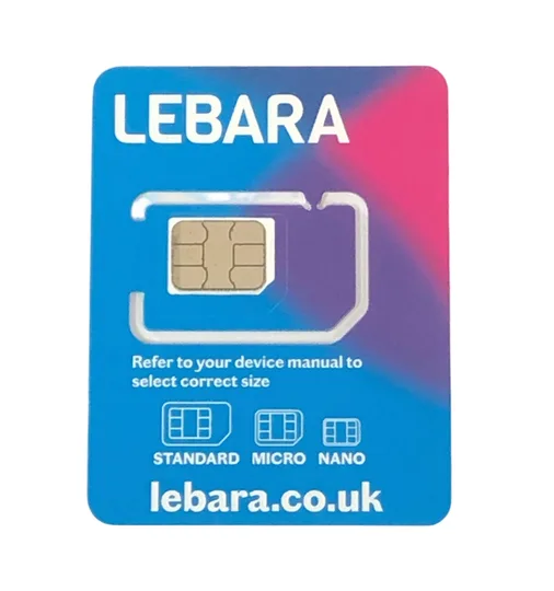 Lebara UK SIM card, native registration card 1